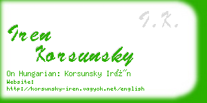 iren korsunsky business card